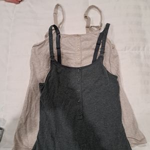 2 henley nursing tanks size small